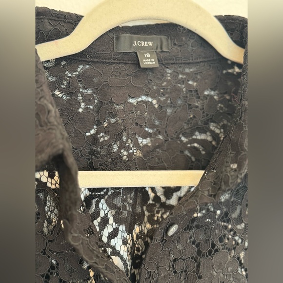 J. Crew black lace long sleeve button down. NWT - Picture 4 of 7